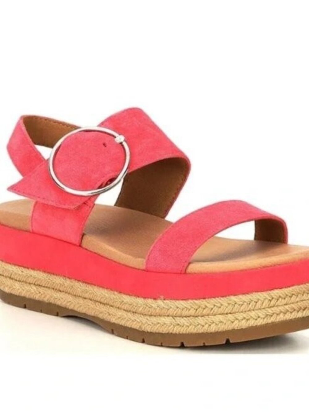 UGG April Espadrille Platform Sandals Suede Strawberry Sorbet Pink Size 8 NEW
